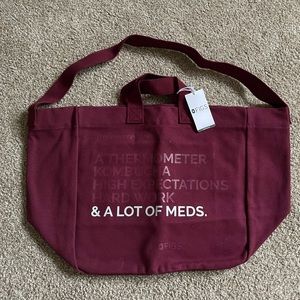Never Used Maroon Figs Tote Bag